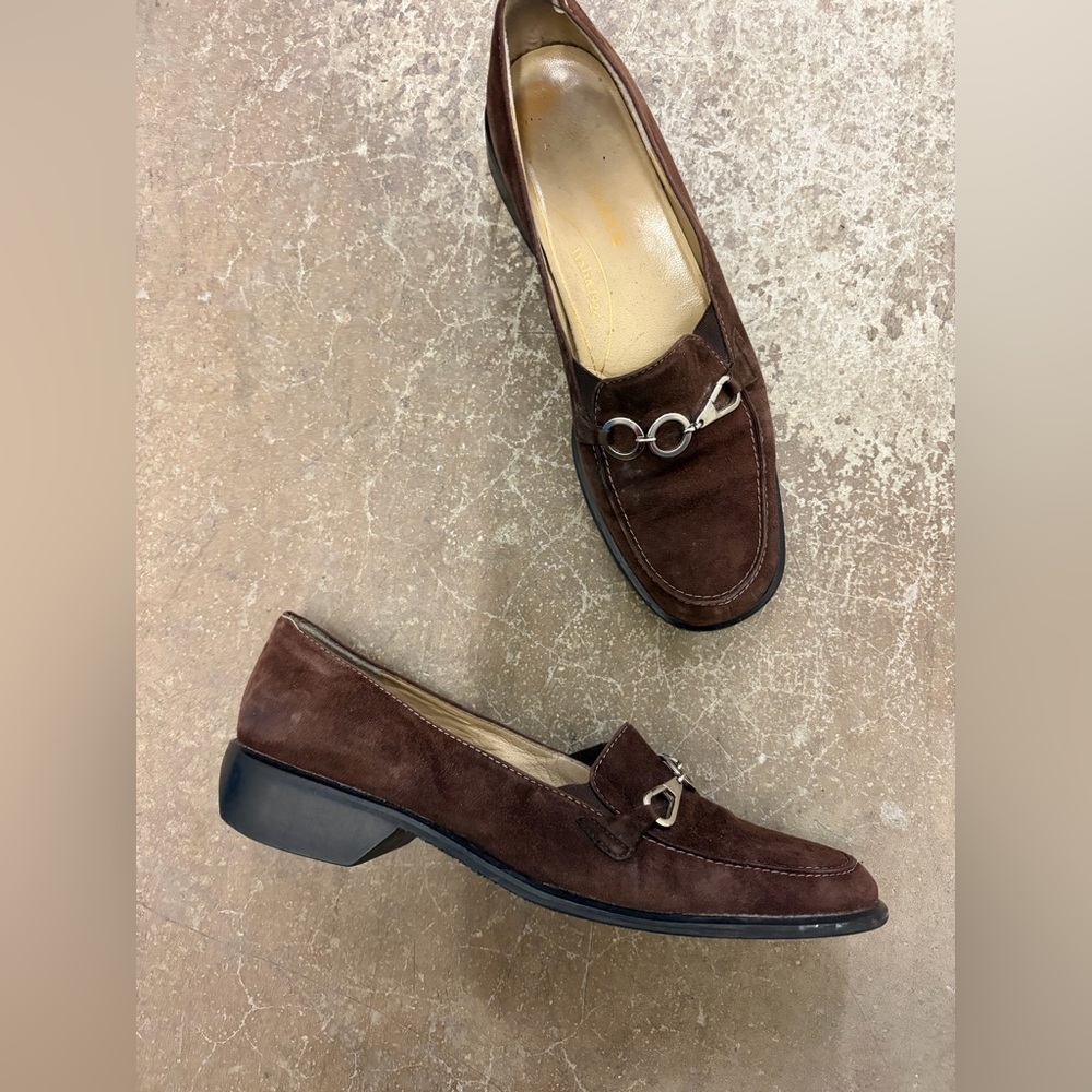Brunate genuine suede horsebit Italian‎ brown loafers